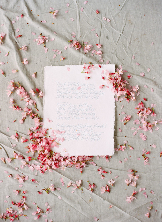 Cherry blossom bridal editorial in Charleston