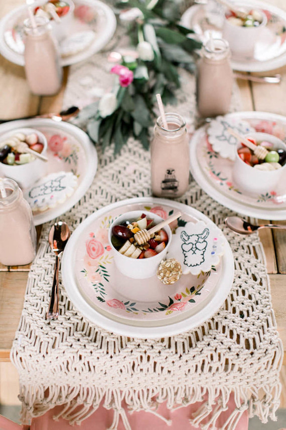 Girly pink birthday party brunch