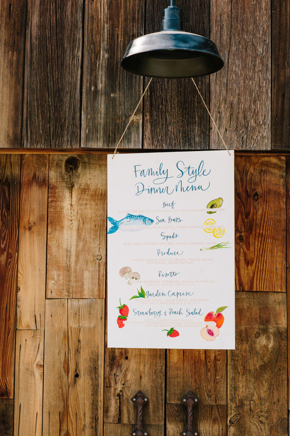 watercolor wedding menus