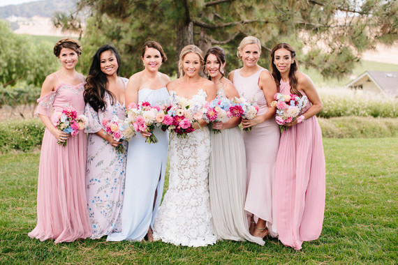 pastel bridesmaids