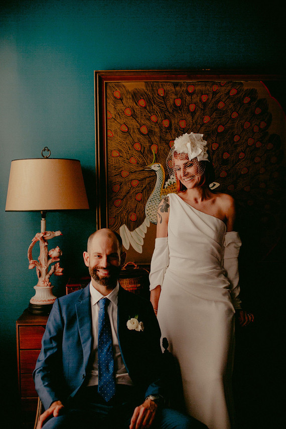 Whimsical stylish wedding in a Brooklyn brownstone