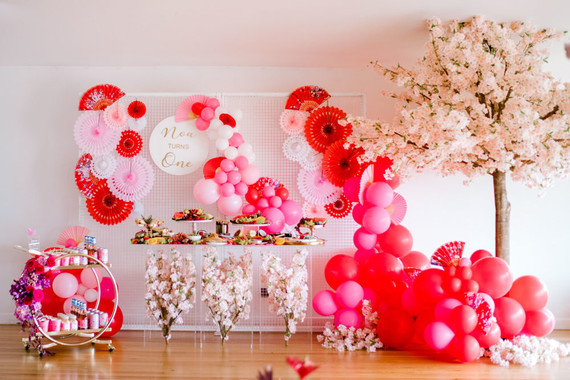Cherry blossom 1st birthday party