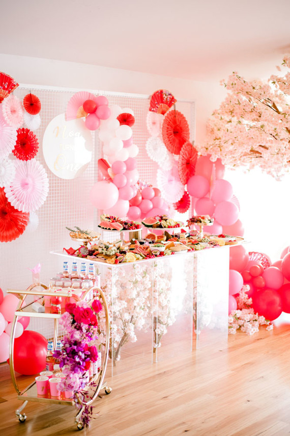 Cherry blossom 1st birthday party