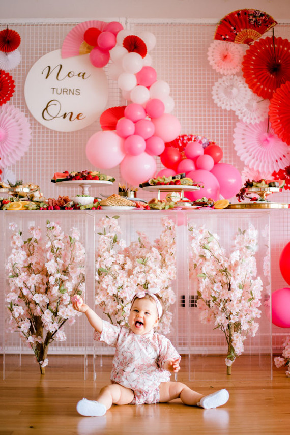 Cherry blossom 1st birthday party Inspiration
