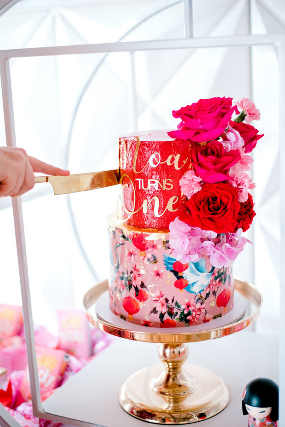 Cherry blossom 1st birthday party