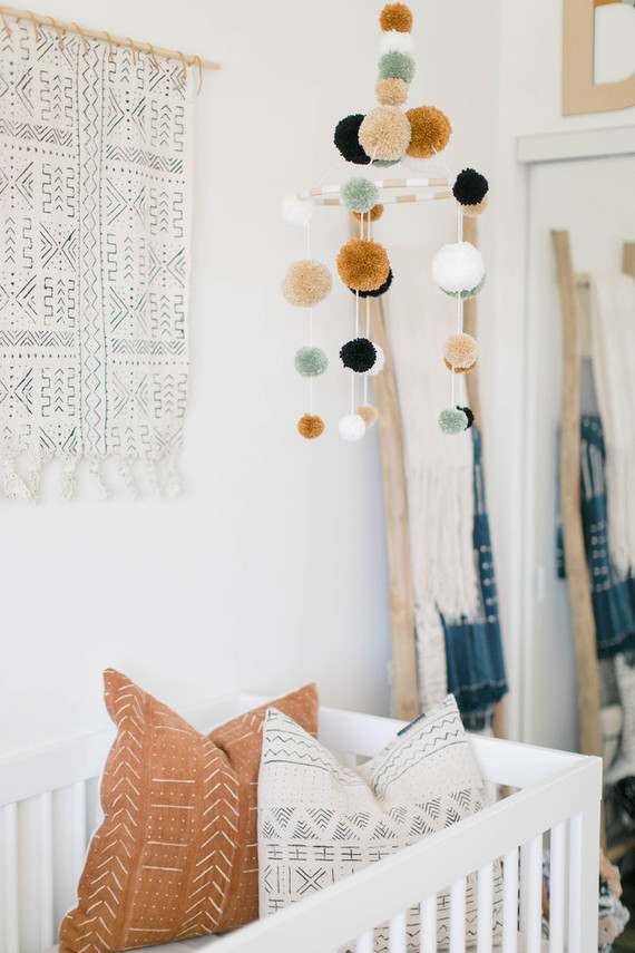 Mudcloth inspired boy's nursery