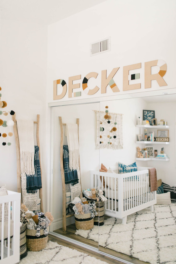 Mudcloth inspired boy's nursery