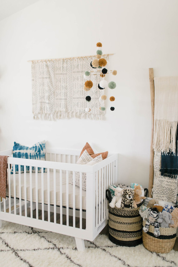 Mudcloth inspired boy's nursery