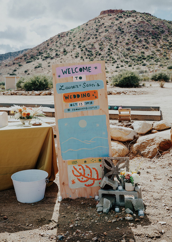 hand-painted wedding signage