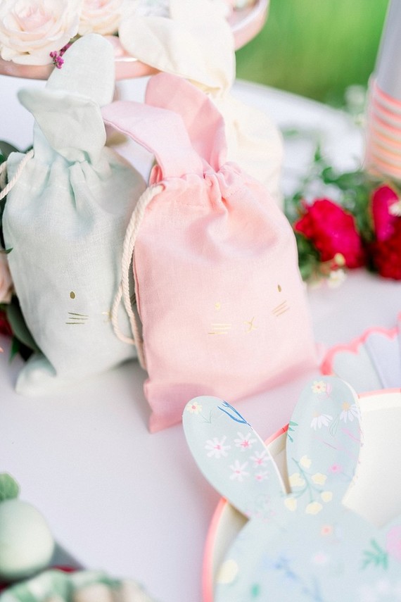 easter brunch picnic in the wildflowers