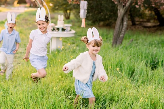 easter brunch picnic in the wildflowers