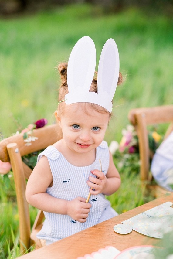 easter brunch picnic in the wildflowers