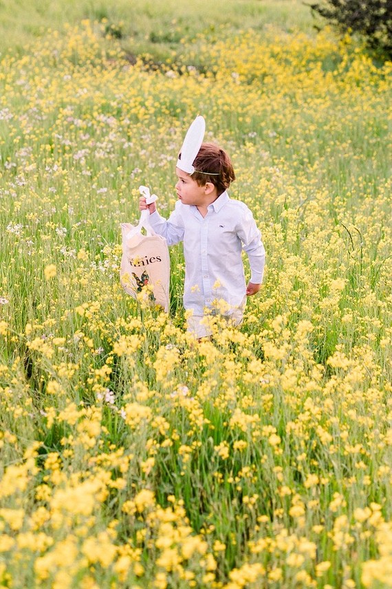 easter brunch picnic in the wildflowers