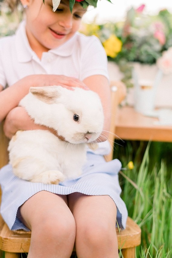 easter brunch picnic in the wildflowers