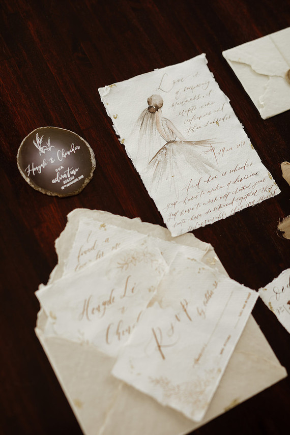 Tropical fall wedding in Thailand with rust and peachy accents