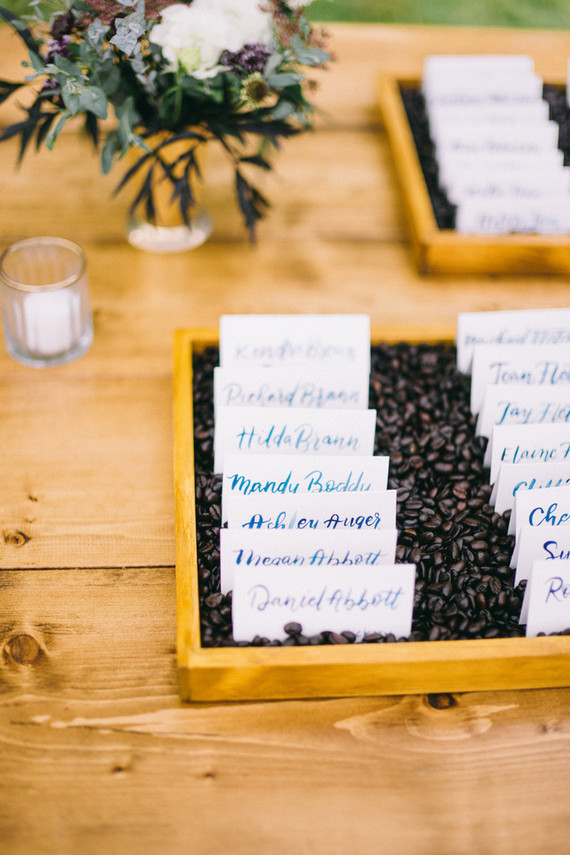 handwritten watercolor escort cards