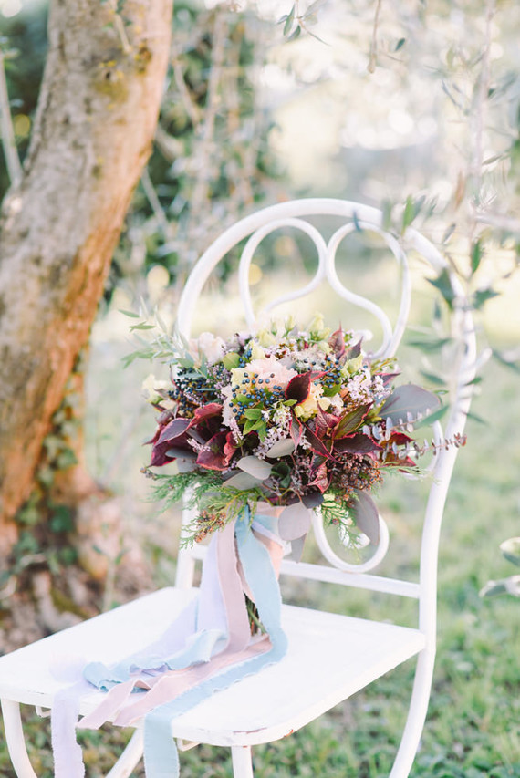 Romantic destination wedding at a pink Tuscan villa