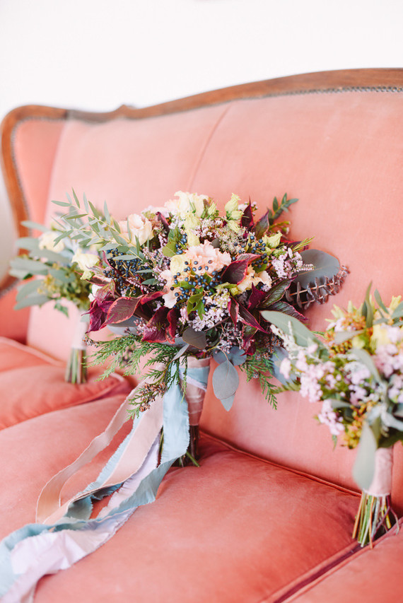 Romantic destination wedding at a pink Tuscan villa