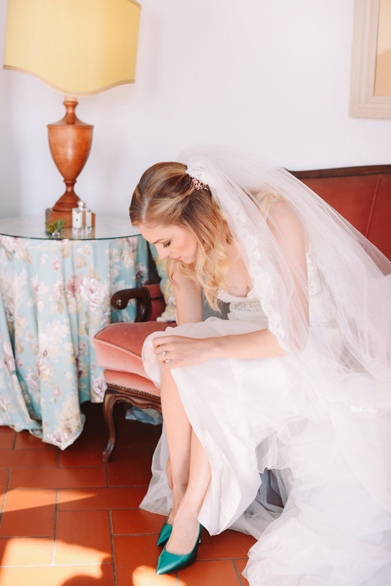 Romantic destination wedding at a pink Tuscan villa