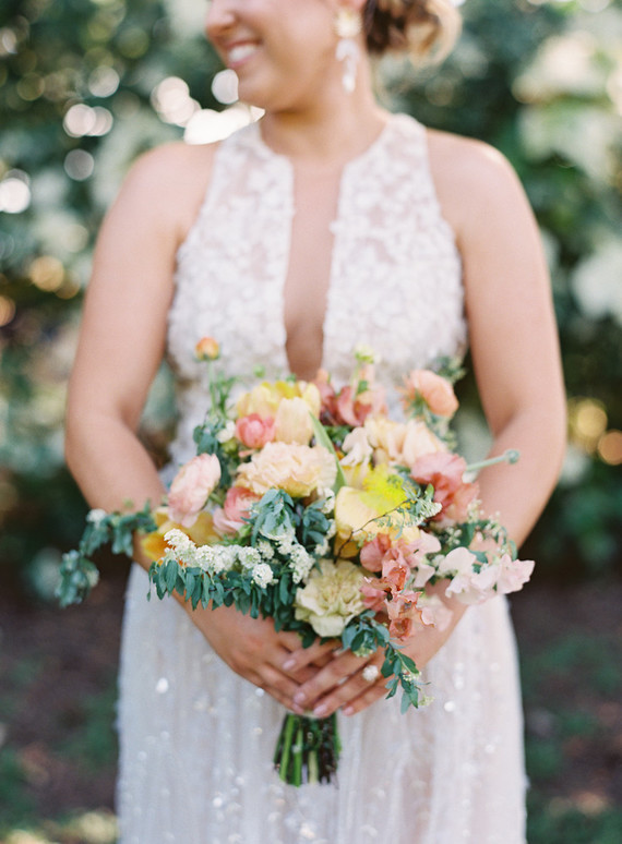 Romantic Hawaii wedding with an insanely cool dress, inspired by a Maui sunset