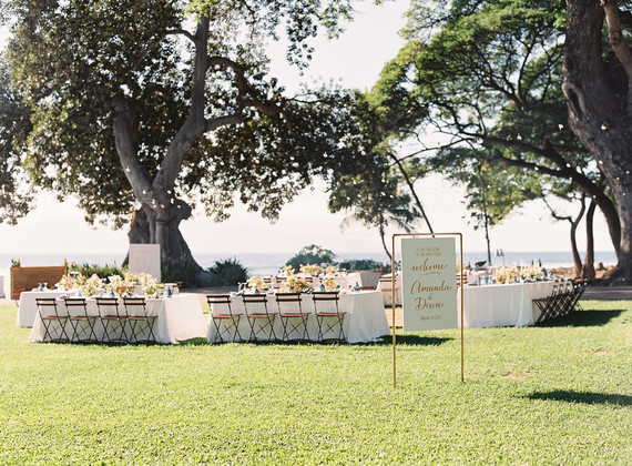 Romantic Hawaii wedding with an insanely cool dress, inspired by a Maui sunset