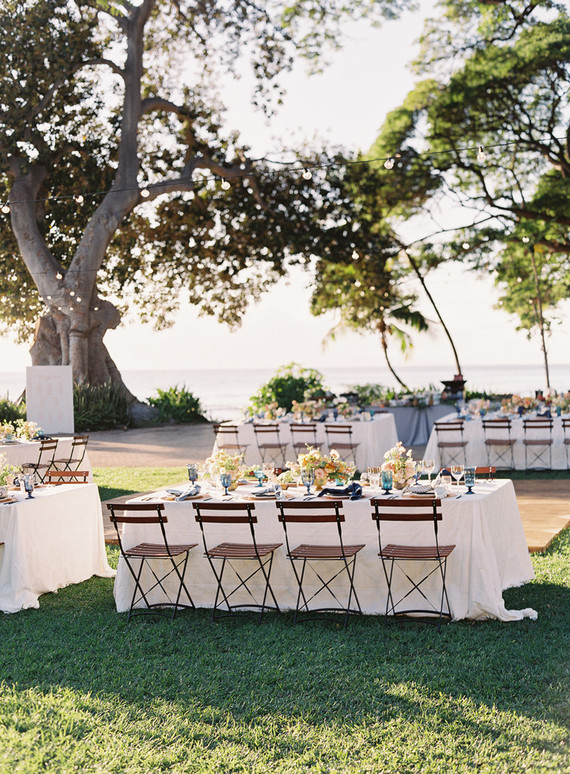 Romantic Hawaii wedding with an insanely cool dress, inspired by a Maui sunset Inspiration