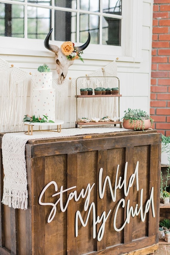 Boho Western boy's baby shower