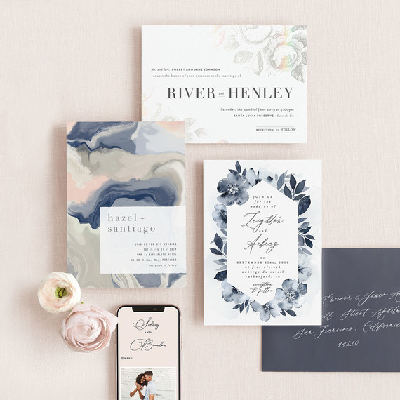 On trend invitations for 2019 weddings from Minted