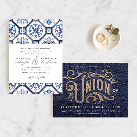 On trend invitations for 2019 weddings from Minted