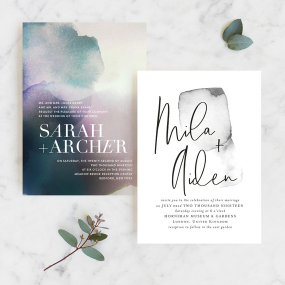 On trend invitations for 2019 weddings from Minted