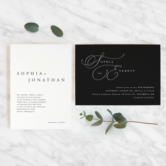 On trend invitations for 2019 weddings from Minted