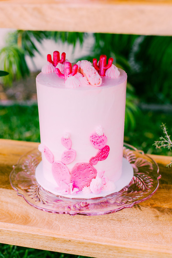 Pink cactus cake