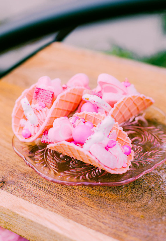 All pink Cinco de Mayo party with taco desserts