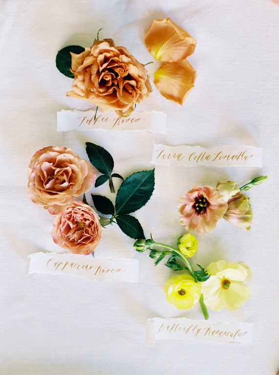Floral escort cards