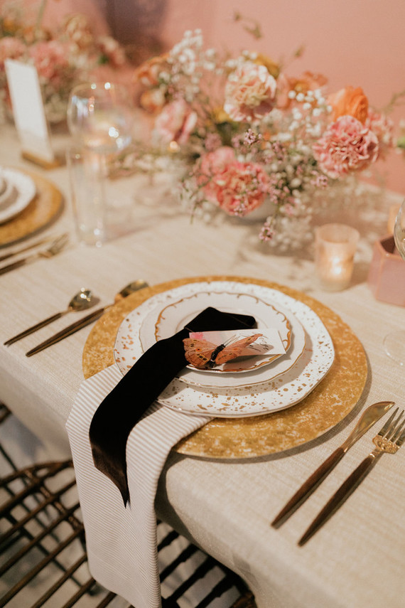 Modern wedding tablescape