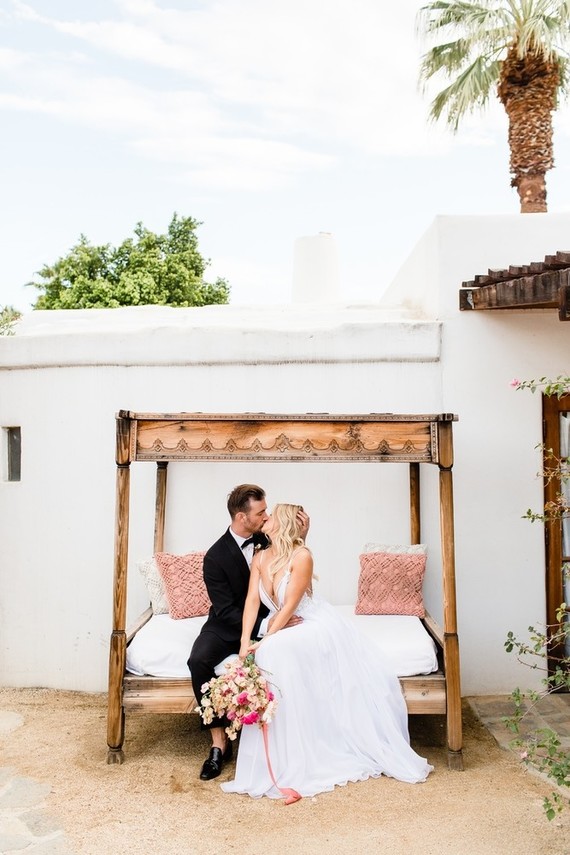Milennial Pink Boho Dream Wedding at Korakia in Palm Springs