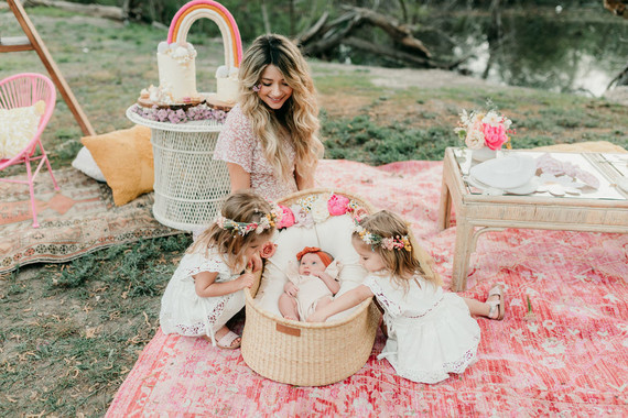 Rainbow alpaca girl's birthday party for twins