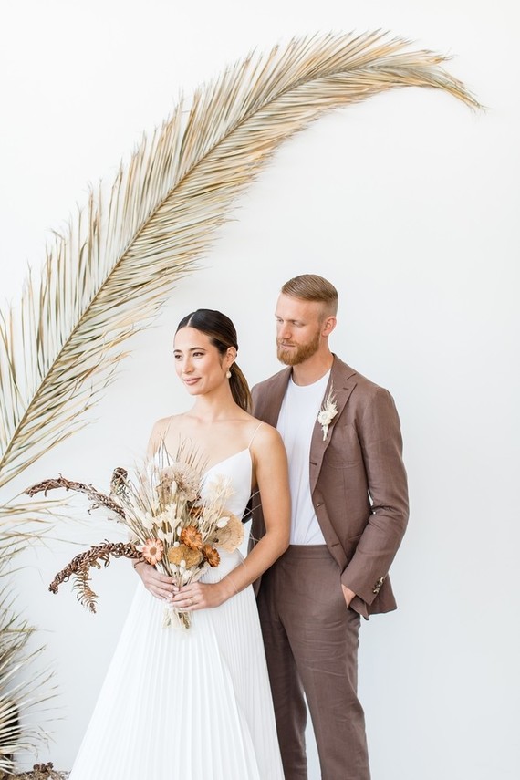 Natural tone modern Wabi Sabi wedding ideas