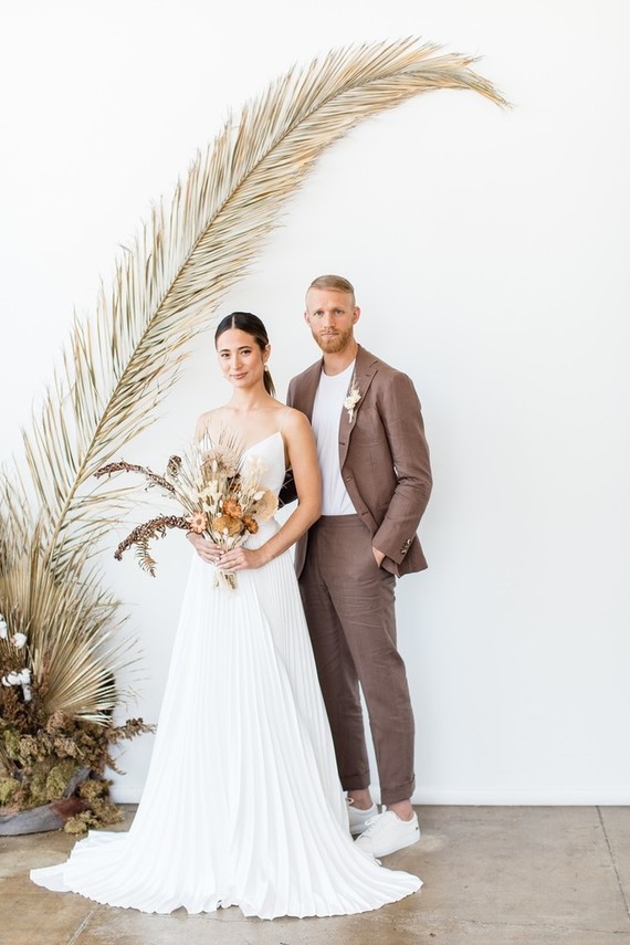 Natural tone modern Wabi Sabi wedding ideas