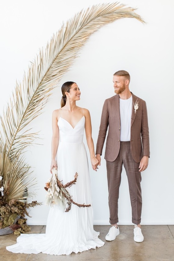 Natural tone modern Wabi Sabi wedding ideas