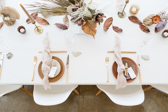 Natural tone modern Wabi Sabi wedding ideas