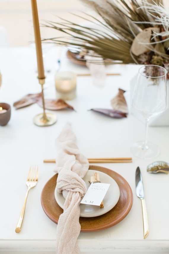 Natural tone modern Wabi Sabi wedding ideas