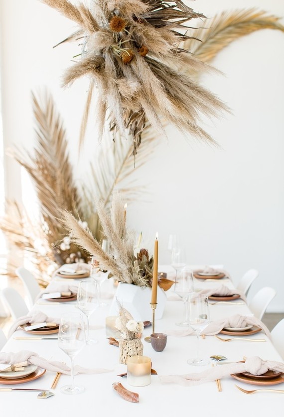 Natural tone modern Wabi Sabi wedding ideas