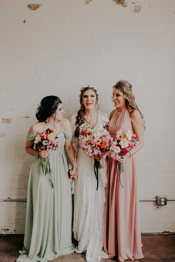 Pastel bridesmaids
