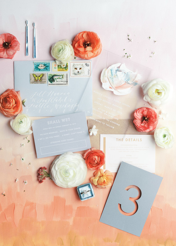 Delicate painterly spring wedding ideas