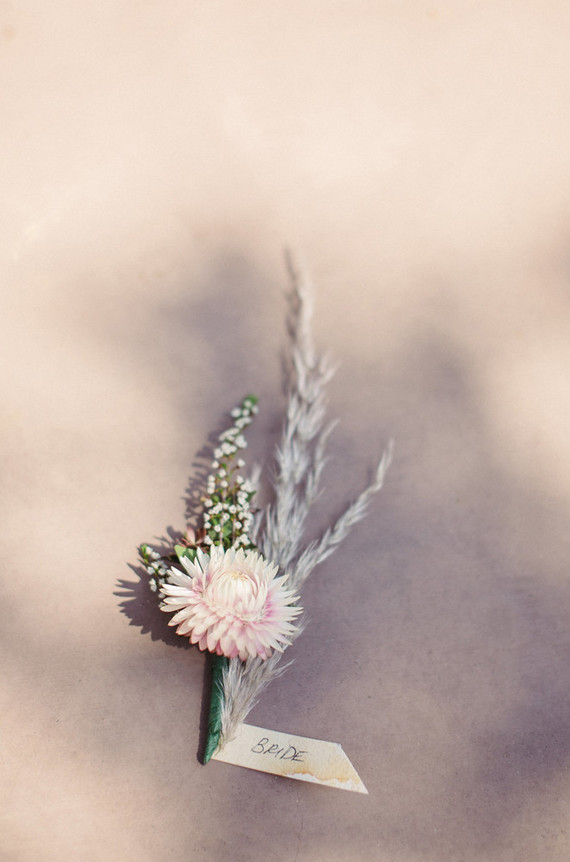 straw flower boutonniere Inspiration