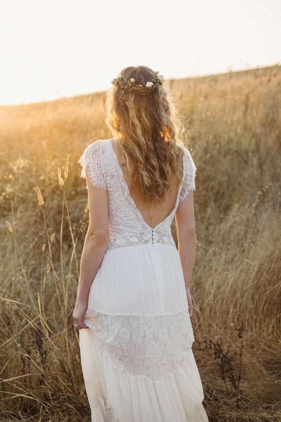 beautifully rustic Anderson Valley wedding with a hippie bus and floral mandala