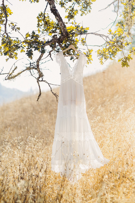 beautifully rustic Anderson Valley wedding with a hippie bus and floral mandala