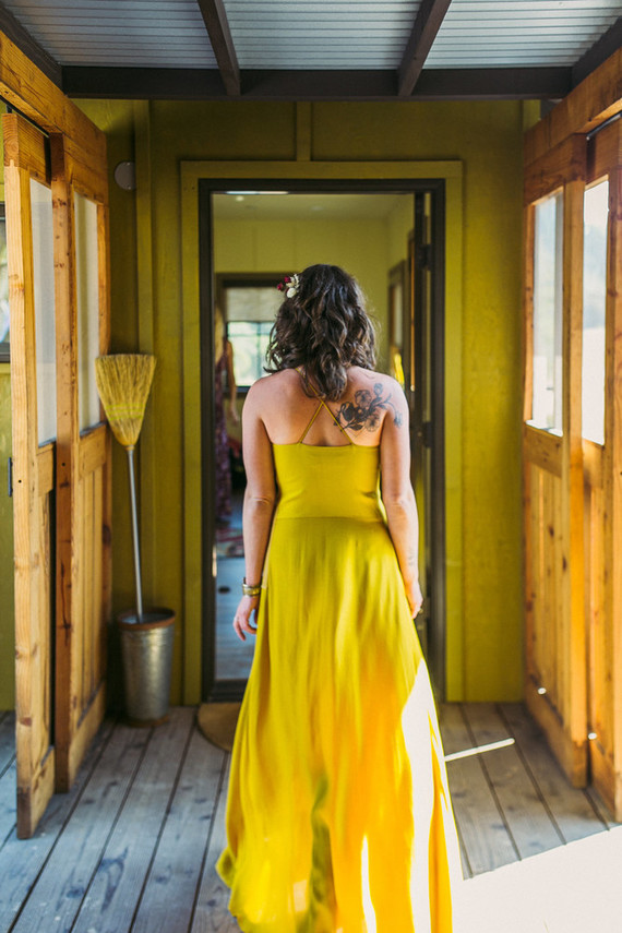 mustard yellow bridesmaid dress