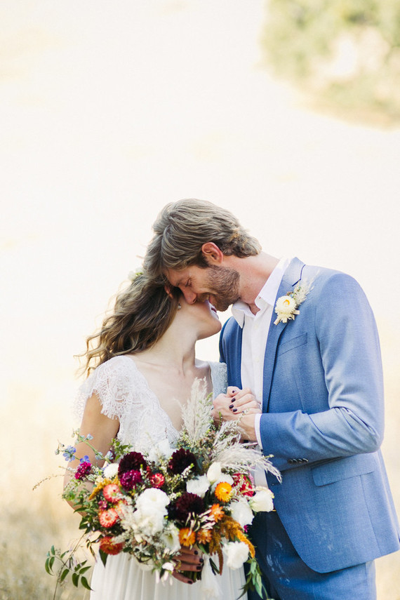 beautifully rustic Anderson Valley wedding with a hippie bus and floral mandala